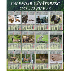 Calendar Vânătoresc 2023 - 12 file A3