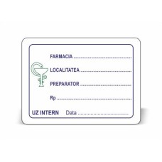 Etichete Farmacie UZ INTERN-Data (albastru) 63x46 mm