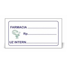 Etichete Farmacie UZ INTERN (albastru) 64x38 mm