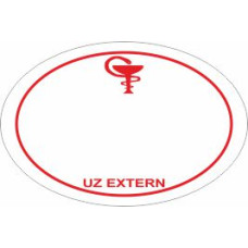 Etichete Farmacie Ovale UZ EXTERN (roșu) 45x30 mm