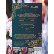 Invitaţie nuntă - tip Citație - 14x20 cm