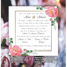 Invitaţie nuntă 14x14 cm