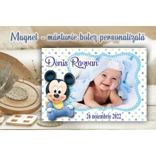 Magnet - mărturie botez băiețel - Mickey Baby