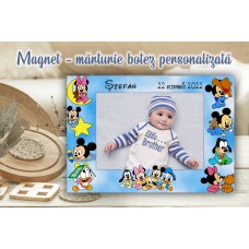 Magnet - mărturie botez băiețel - Mickey Minnie Baby