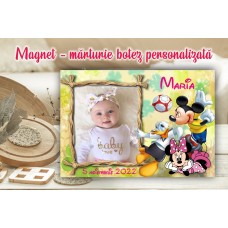 Magnet - mărturie botez fetiță - Minnie Mickey Donald