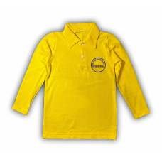 Bluză tip Polo cu mânecă lungă, culoare galben, pentru copii, personalizat Școala Gimnazială Mirona