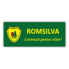 Banner ROMSILVA (sigla, logo) Contează pentru viitor! (2x0,8 m)