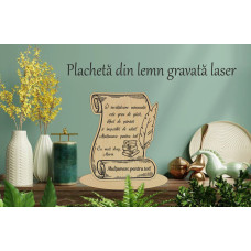 Plachetă lemn gravată laser - O învățătoare minunată este greu de găsit...