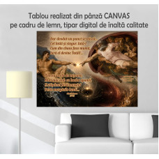 Tablou pânză CANVAS - Crearea lui Adam (Michelangelo) și Scrisoarea I de M. Eminescu Tablou pânză CANVAS - Crearea lui Adam (Michelangelo) și Scrisoarea I de M. Eminescu